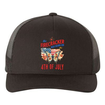 This Firecracker Was Born On The Fourth Of July Birthday Yupoong Adult 5-Panel Trucker Hat