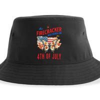 This Firecracker Was Born On The Fourth Of July Birthday Sustainable Bucket Hat