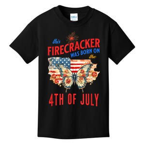 This Firecracker Was Born On The Fourth Of July Birthday Kids T-Shirt