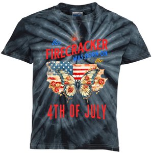 This Firecracker Was Born On The Fourth Of July Birthday Kids Tie-Dye T-Shirt