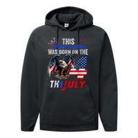 This Firecracker Was Born On The Fourth Of July Birthday Performance Fleece Hoodie