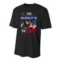 This Firecracker Was Born On The Fourth Of July Birthday Youth Performance Sprint T-Shirt