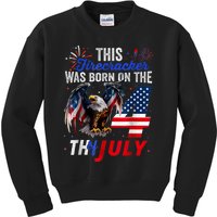 This Firecracker Was Born On The Fourth Of July Birthday Kids Sweatshirt