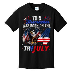 This Firecracker Was Born On The Fourth Of July Birthday Kids T-Shirt