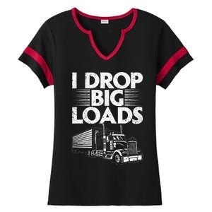 Trucker For Women Semi Truck Driver Lover Ladies Halftime Notch Neck Tee