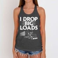 Trucker For Women Semi Truck Driver Lover Women's Knotted Racerback Tank