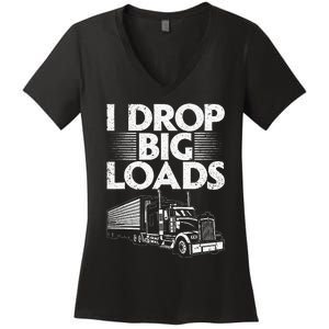 Trucker For Women Semi Truck Driver Lover Women's V-Neck T-Shirt