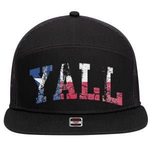 Texas Flag YAll Texan 7 Panel Mesh Trucker Snapback Hat