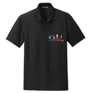 Texas Flag YAll Texan Dry Zone Grid Polo