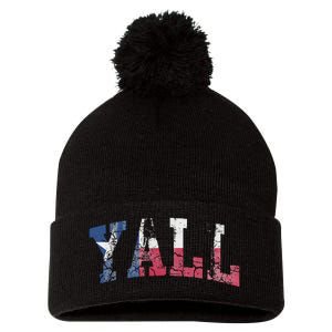 Texas Flag YAll Texan Pom Pom 12in Knit Beanie