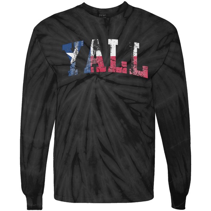 Texas Flag YAll Texan Tie-Dye Long Sleeve Shirt