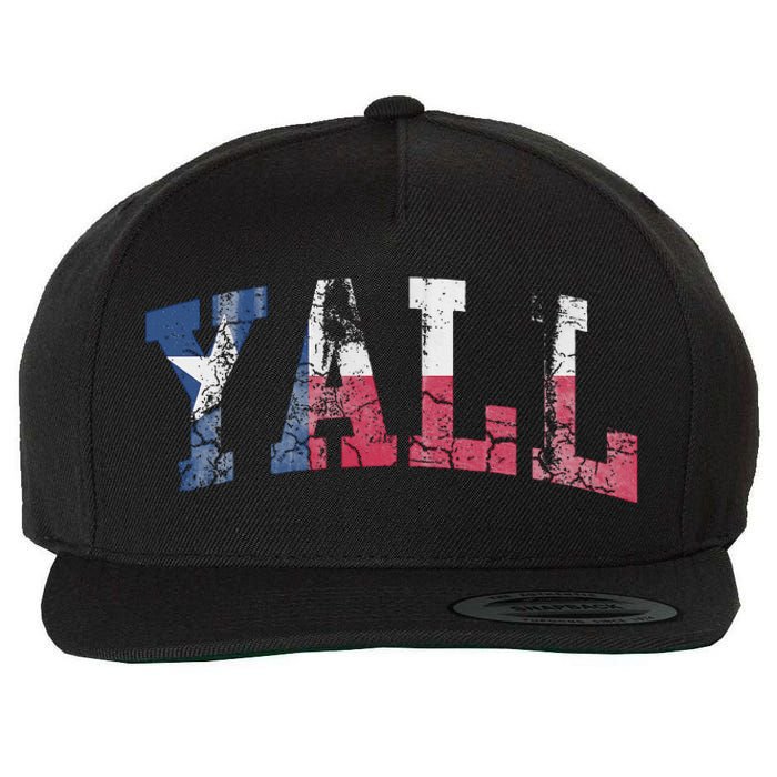 Texas Flag YAll Texan Wool Snapback Cap