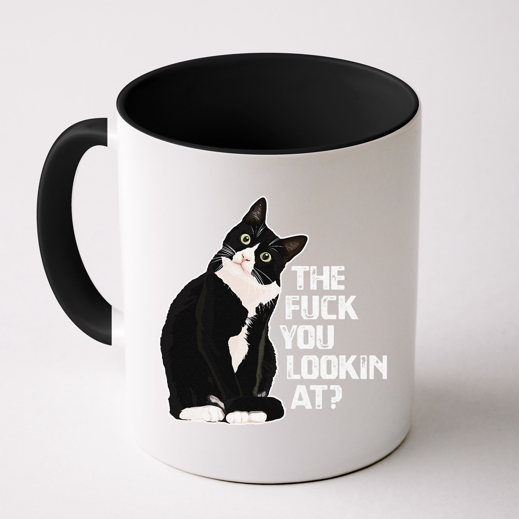The Fuck You Lookin At Funny Vulgar Novelty For Cat Lovers Mug