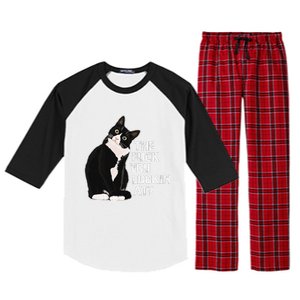 The Fuck You Lookin At Funny Vulgar Novelty For Cat Lovers Raglan Sleeve Pajama Set