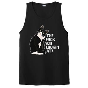 The Fuck You Lookin At Funny Vulgar Novelty For Cat Lovers PosiCharge Competitor Tank