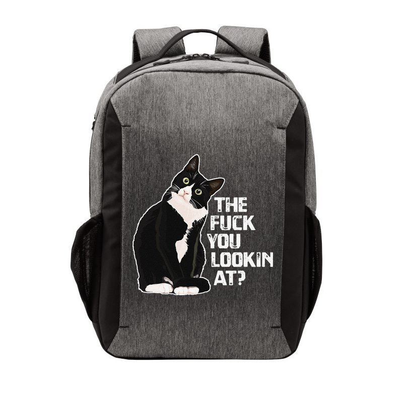 The Fuck You Lookin At Funny Vulgar Novelty For Cat Lovers Vector Backpack