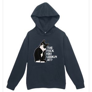 The Fuck You Lookin At Funny Vulgar Novelty For Cat Lovers Urban Pullover Hoodie