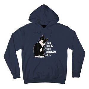 The Fuck You Lookin At Funny Vulgar Novelty For Cat Lovers Tall Hoodie