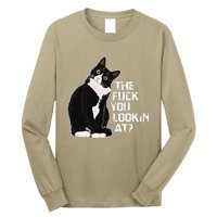 The Fuck You Lookin At Funny Vulgar Novelty For Cat Lovers Long Sleeve Shirt