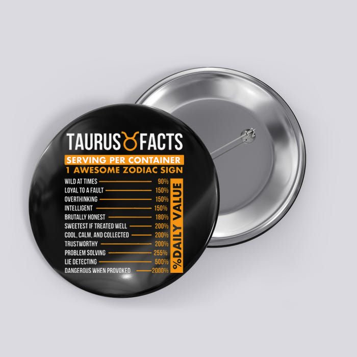 Taurus Facts Zodiac Sign Astrology Symbol Horoscope Button