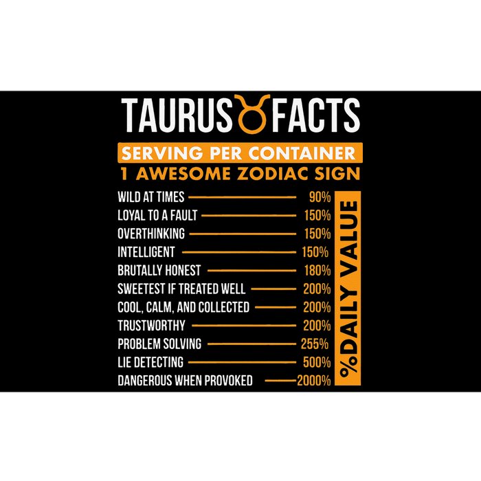 Taurus Facts Zodiac Sign Astrology Symbol Horoscope Bumper Sticker