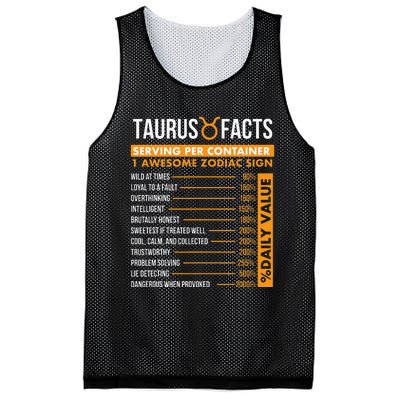 Taurus Facts Zodiac Sign Astrology Symbol Horoscope Mesh Reversible Basketball Jersey Tank