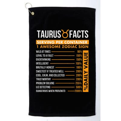 Taurus Facts Zodiac Sign Astrology Symbol Horoscope Platinum Collection Golf Towel