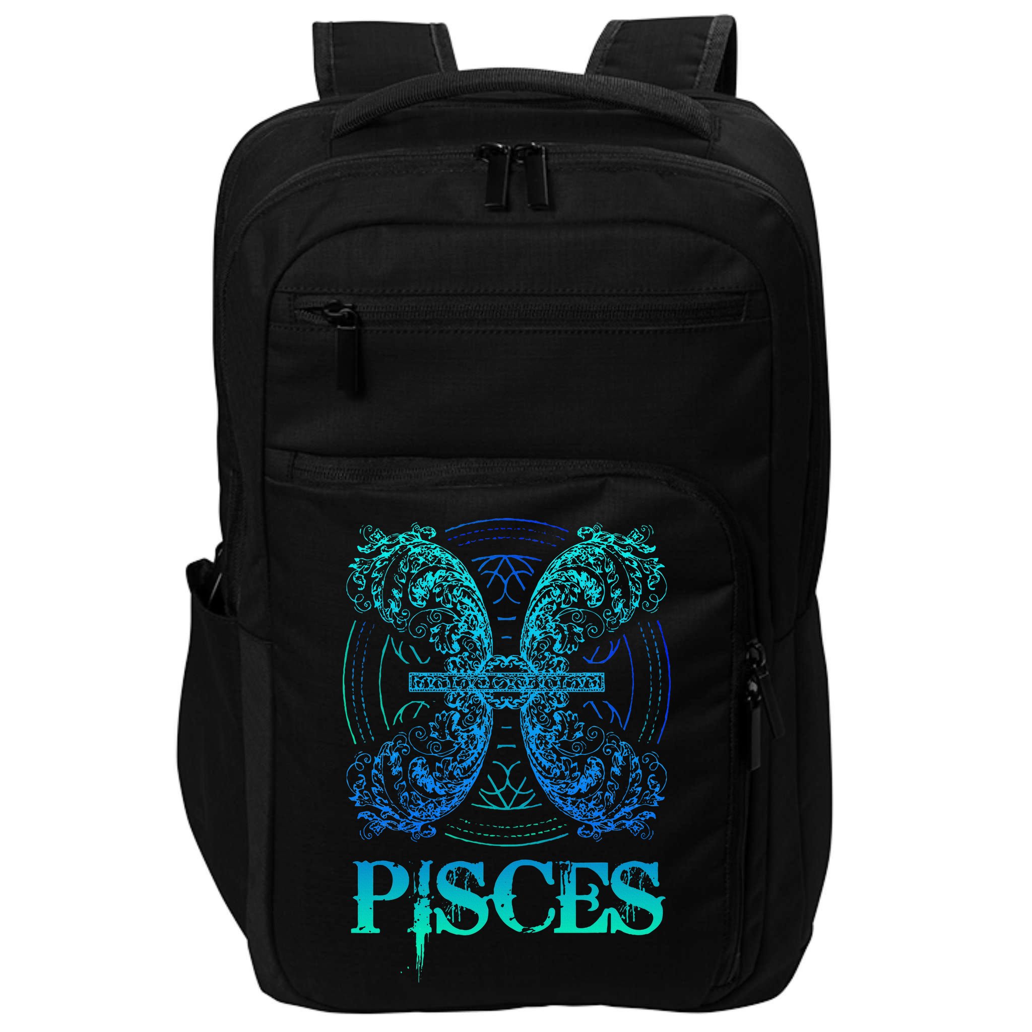 Two Fish Zodiac Sign Symbol Horoscope Pisces Impact Tech Backpack