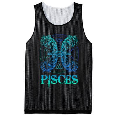 Two Fish Zodiac Sign Symbol Horoscope Pisces Mesh Reversible Basketball Jersey Tank
