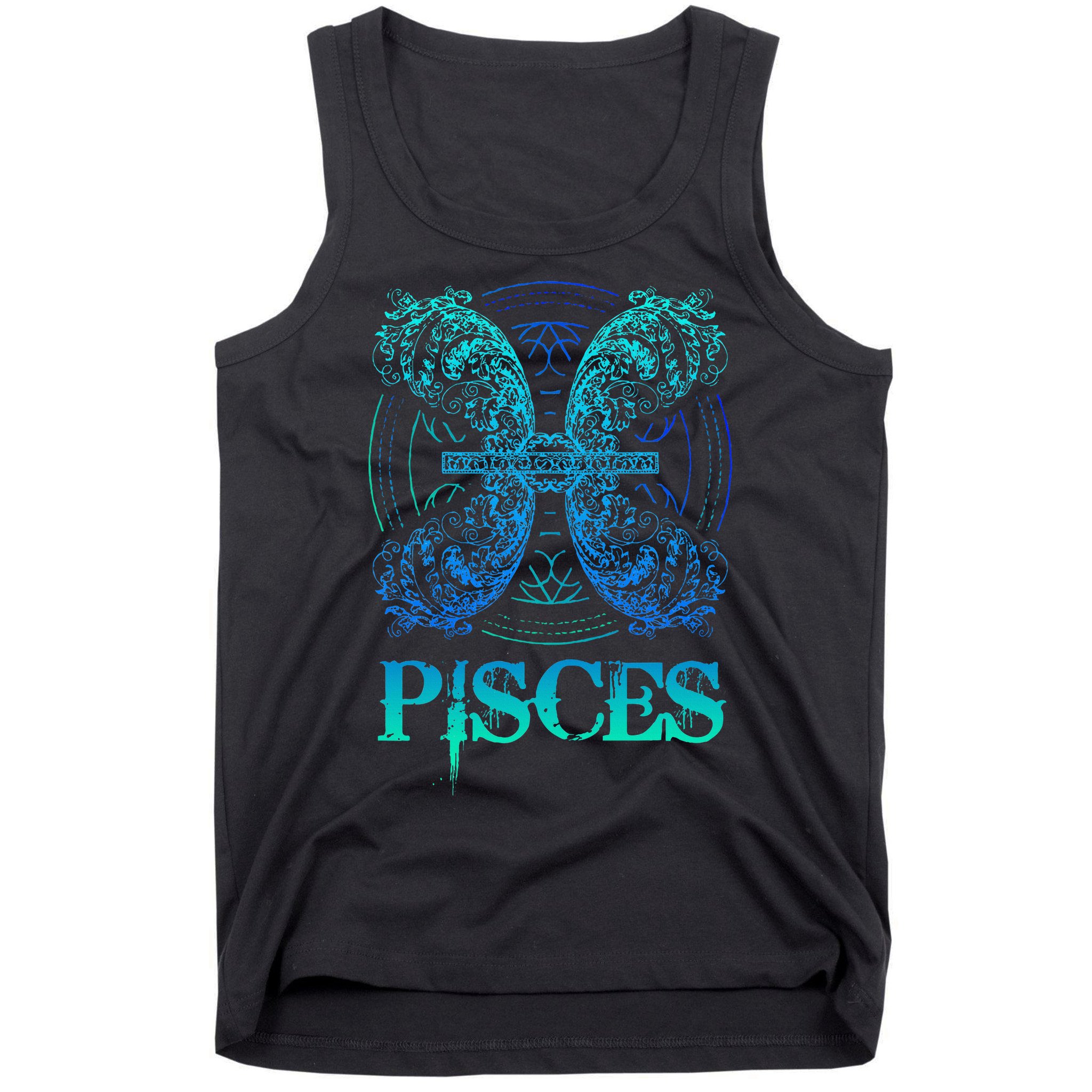 Two Fish Zodiac Sign Symbol Horoscope Pisces Tank Top
