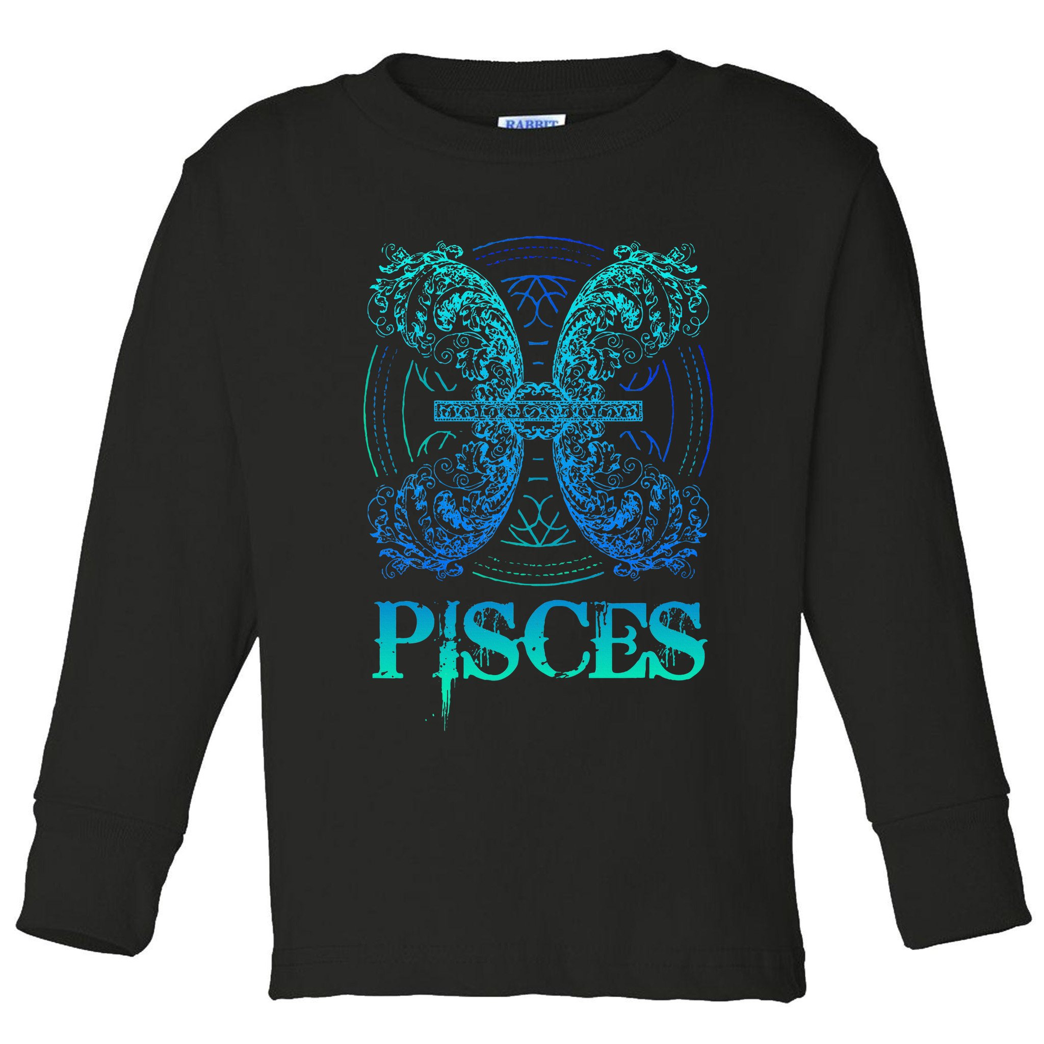 Two Fish Zodiac Sign Symbol Horoscope Pisces Toddler Long Sleeve Shirt