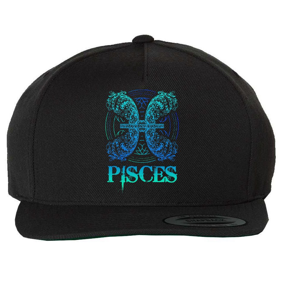 Two Fish Zodiac Sign Symbol Horoscope Pisces Wool Snapback Cap
