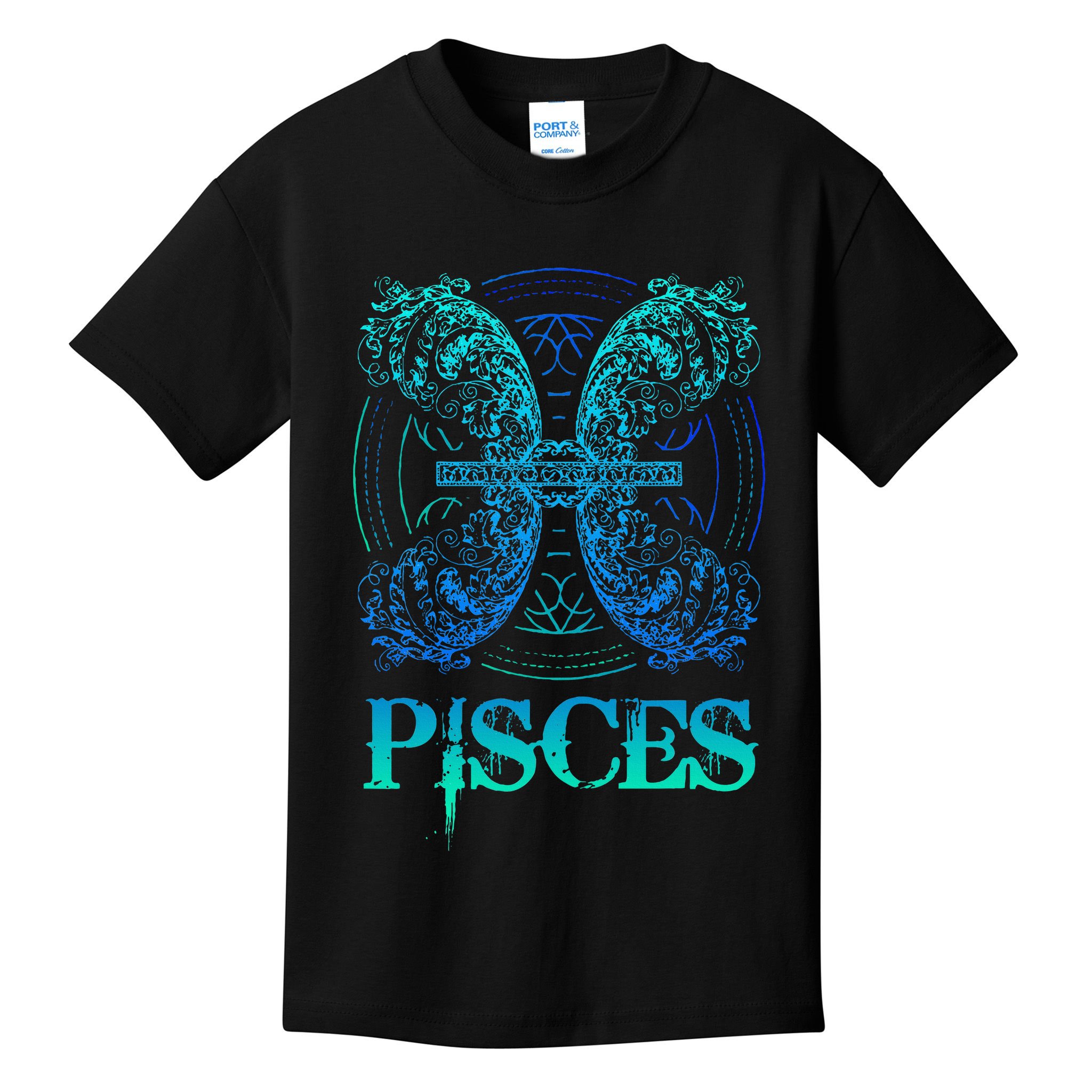 Two Fish Zodiac Sign Symbol Horoscope Pisces Kids T-Shirt