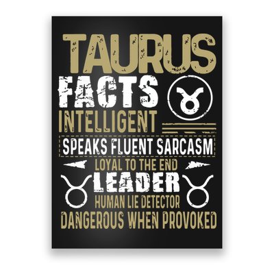 TAURUS Facts Zodiac Sign Birthday Gift April May Poster