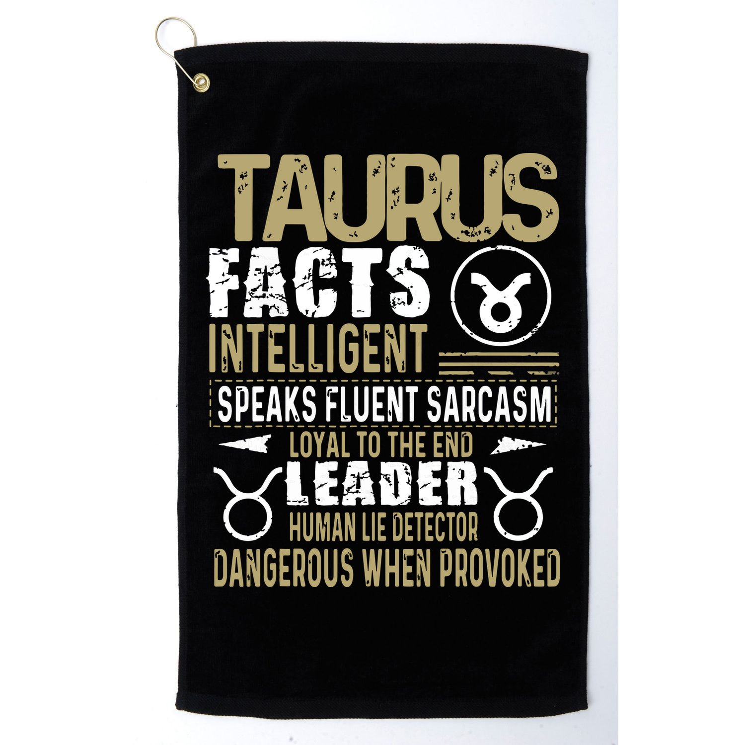 TAURUS Facts Zodiac Sign Birthday Gift April May Golf Towel