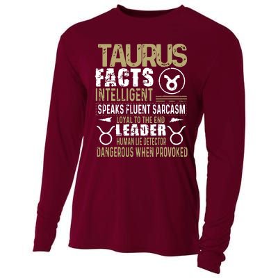 TAURUS Facts Zodiac Sign Birthday Gift April May Cooling Performance Long Sleeve Crew