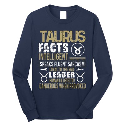 TAURUS Facts Zodiac Sign Birthday Gift April May Long Sleeve Shirt