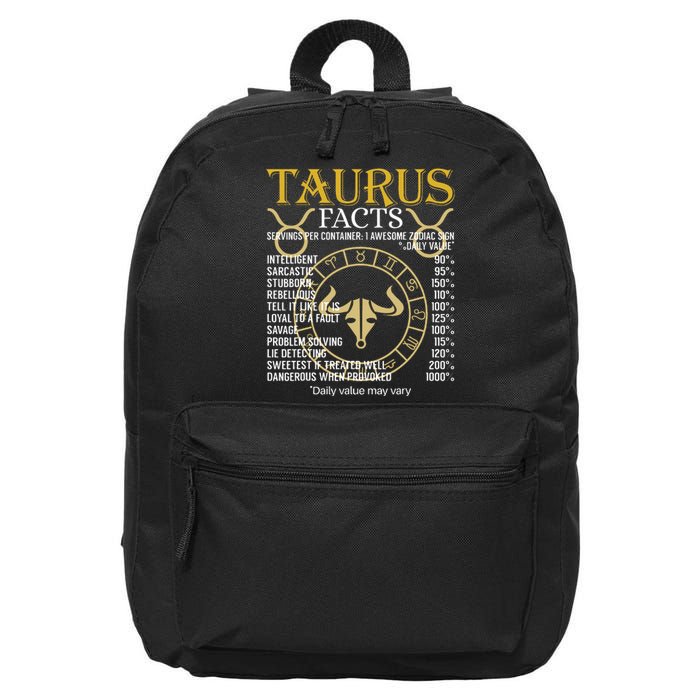 Taurus Facts Zodiac Sign 16 in Basic Backpack