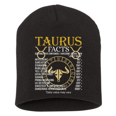 Taurus Facts Zodiac Sign Short Acrylic Beanie