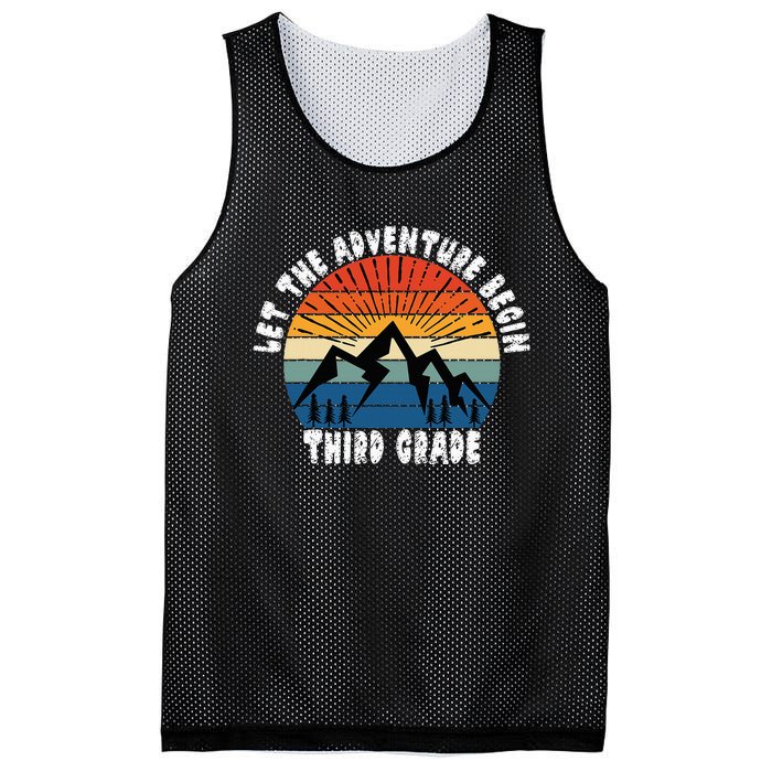 Third Grade 1st Day Of School Let The Adventure Begin Mesh Reversible Basketball Jersey Tank