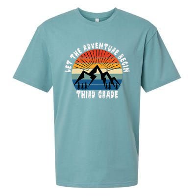 Third Grade 1st Day Of School Let The Adventure Begin Sueded Cloud Jersey T-Shirt