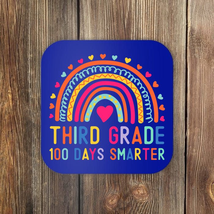 Third Grade 100 Days Smarter Rainbow 100th Day Of School Great Gift Coaster