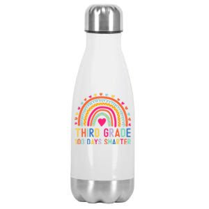 Third Grade 100 Days Smarter Rainbow 100th Day Of School Great Gift Stainless Steel Insulated Water Bottle