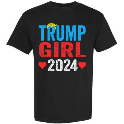 Trump Girl 2024 S Cute Trump Flag Garment-Dyed Heavyweight T-Shirt