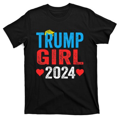 Trump Girl 2024 S Cute Trump Flag T-Shirt