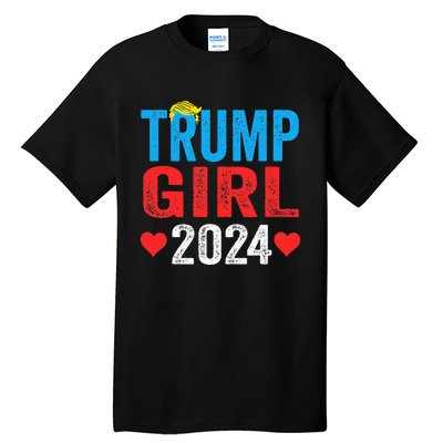 Trump Girl 2024 S Cute Trump Flag Tall T-Shirt