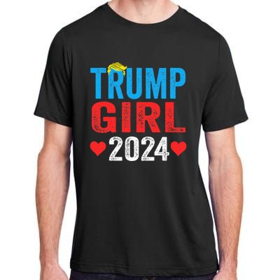 Trump Girl 2024 S Cute Trump Flag Adult ChromaSoft Performance T-Shirt