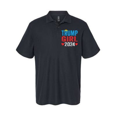 Trump Girl 2024 S Cute Trump Flag Softstyle Adult Sport Polo