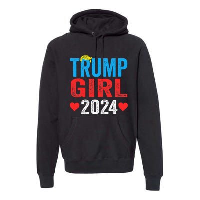 Trump Girl 2024 S Cute Trump Flag Premium Hoodie