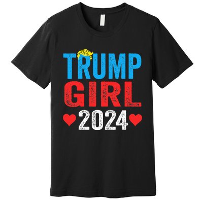 Trump Girl 2024 S Cute Trump Flag Premium T-Shirt